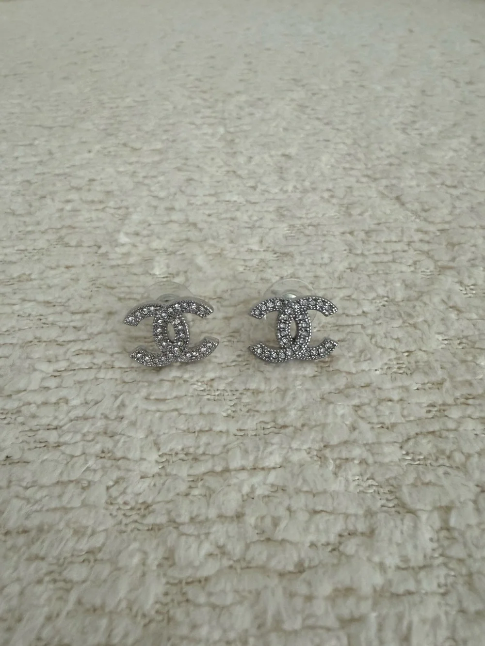 Chanel silver small earrings